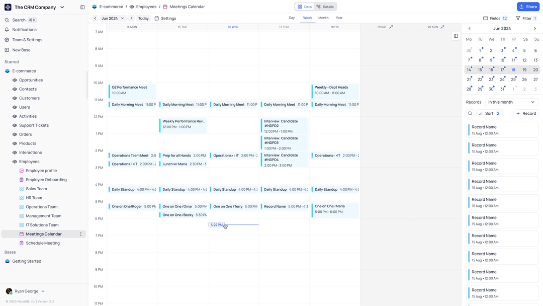 Calendar View
